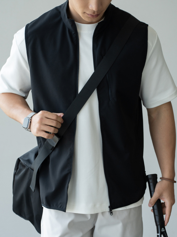 輕量化抗皺透氣馬甲男2025夏季防風門襟通勤戶外上衣