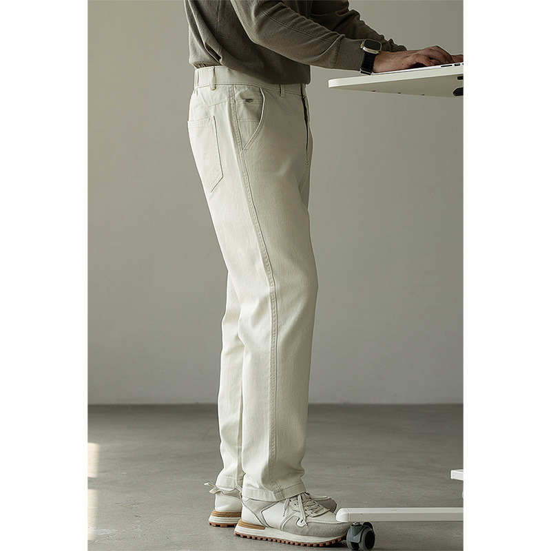 Cleanfit風復古洗水直筒牛仔褲男士2025秋季純色休閒長褲