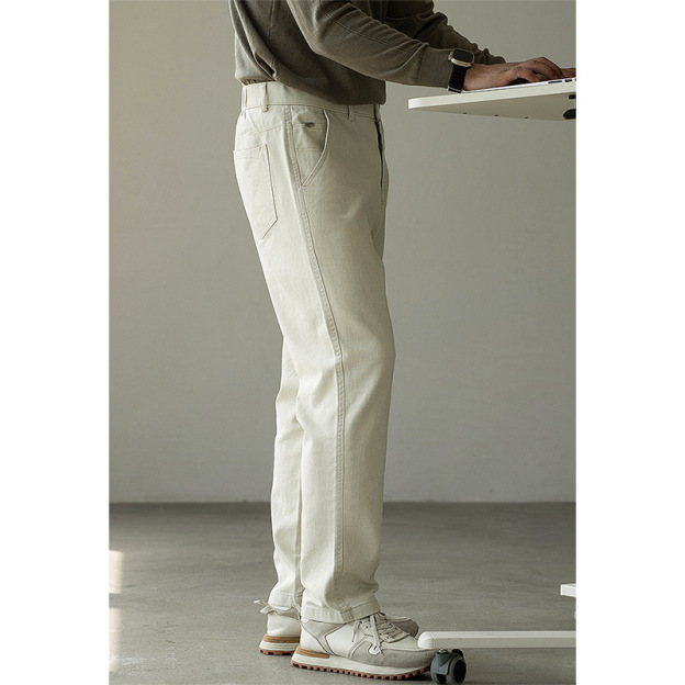 Cleanfit風復古洗水直筒牛仔褲男士2025秋季純色休閒長褲