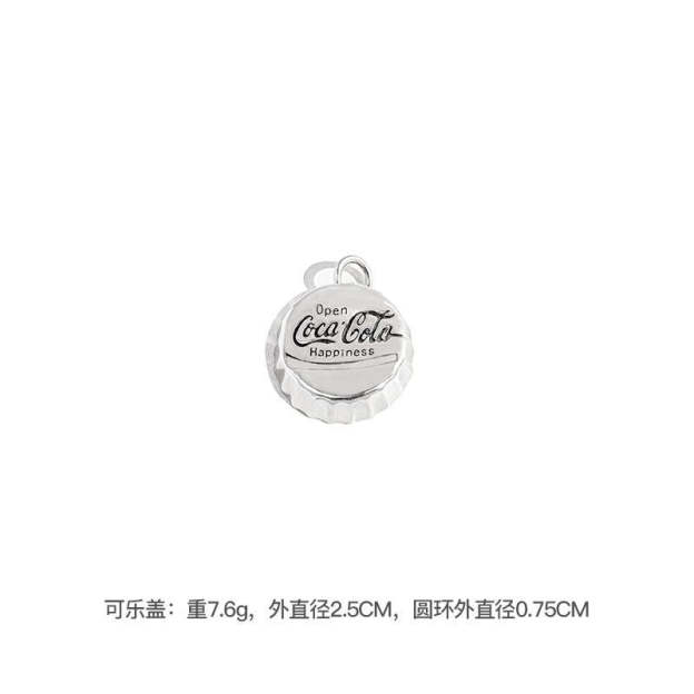 馬登工裝可樂瓶蓋925銀項鏈子ins簡約街頭嘻哈吊墜男女潮-Retro's Wear