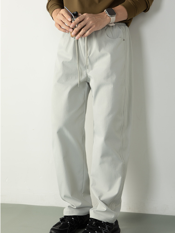 【無界舒適】微闊寬鬆梭織休閒褲長褲男秋冬季鬆緊腰帶運動無束縛