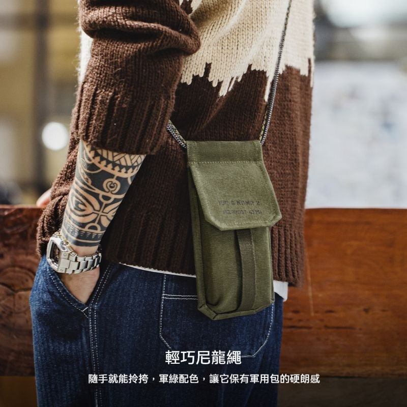 M-16軍綠色小挎包野戰小包休閒手機包單件斜挎包男便攜