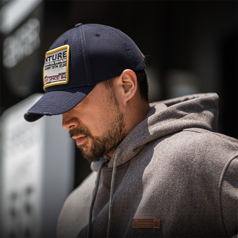 美式復古字母章仔棒球帽新款做舊彎簷鴨舌帽寬簷帽子男女-Retro's Wear