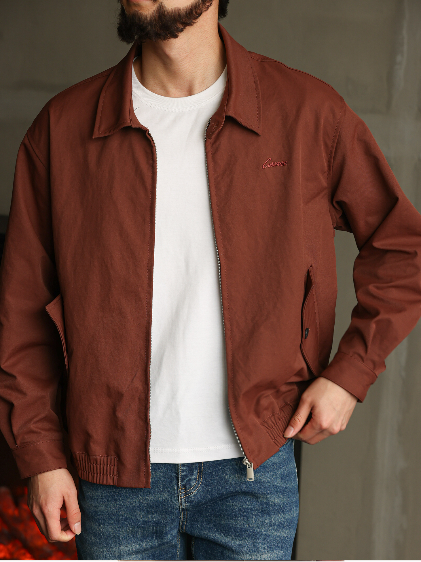 【智性通勤】美式哈靈頓翻領夾克男25秋季短款休閒外套男