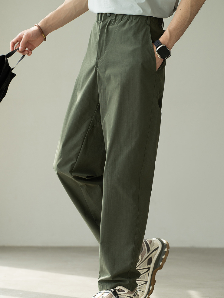 輕量化防水冰絲涼感速乾透氣直筒褲男2025夏季戶外新款運動休閒褲