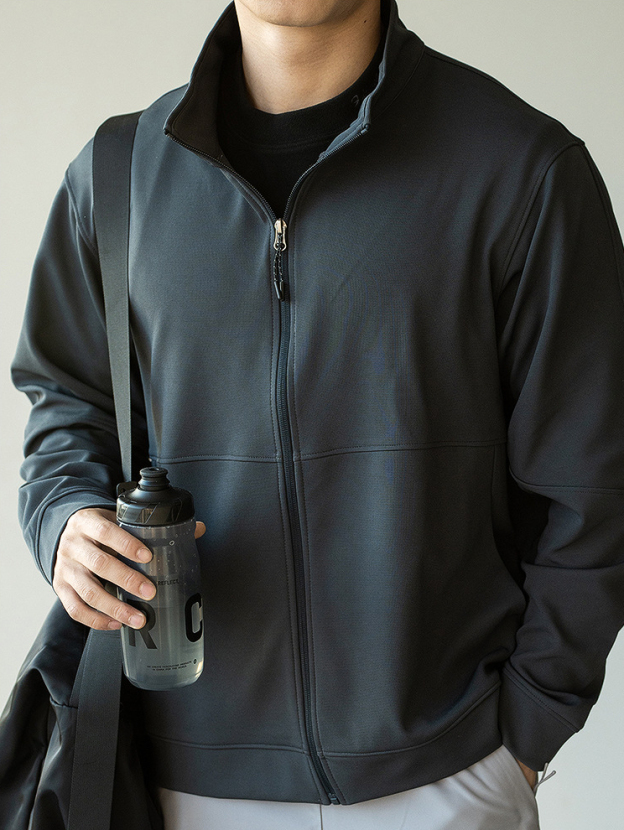 立領運動夾克衫男士2025春夏新款春戶外通勤旅行拉鍊短外套