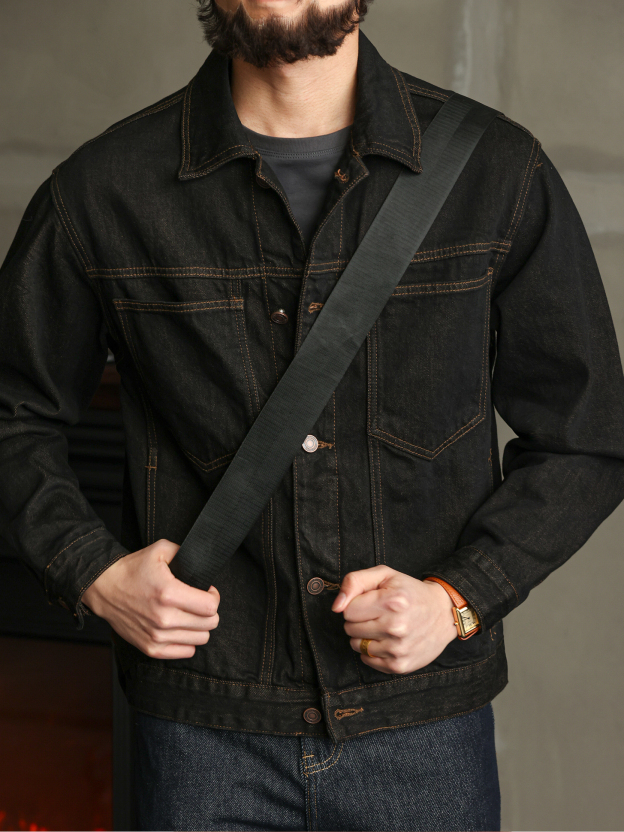 【紳士型格】純棉原牛色短款牛仔夾克男秋季高級簡約外套