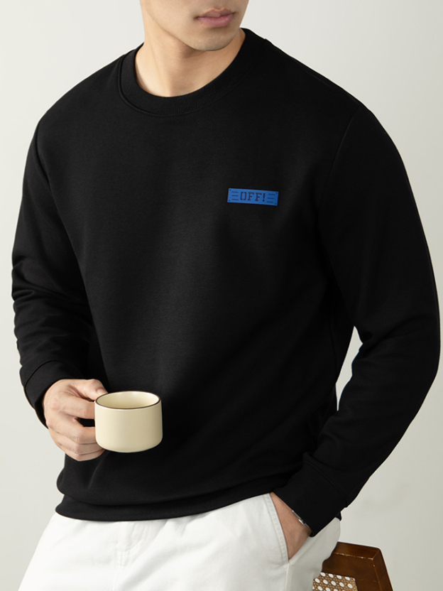 紳士鬆弛感| 重磅360G表裏雙工藝圓領衛衣男休閒高端3D發泡印花