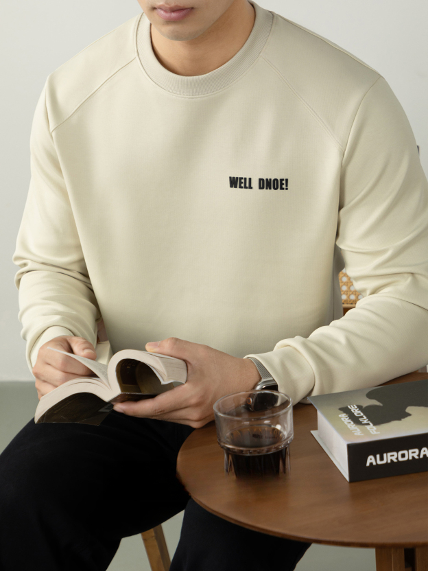 【無界型格】高級340G空氣層厚款長袖衛衣男慵懶風3D植絨印花上衣