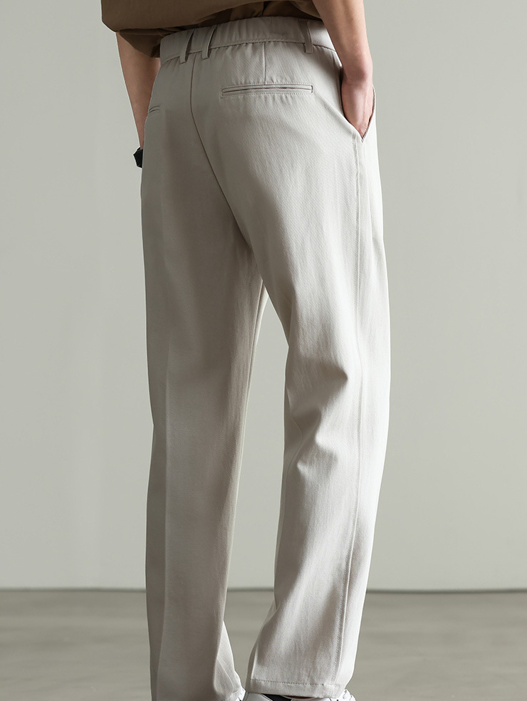 【萊賽爾天絲&棉】垂感斜紋肌理休閒褲男士2026春季新款寬鬆闊腿