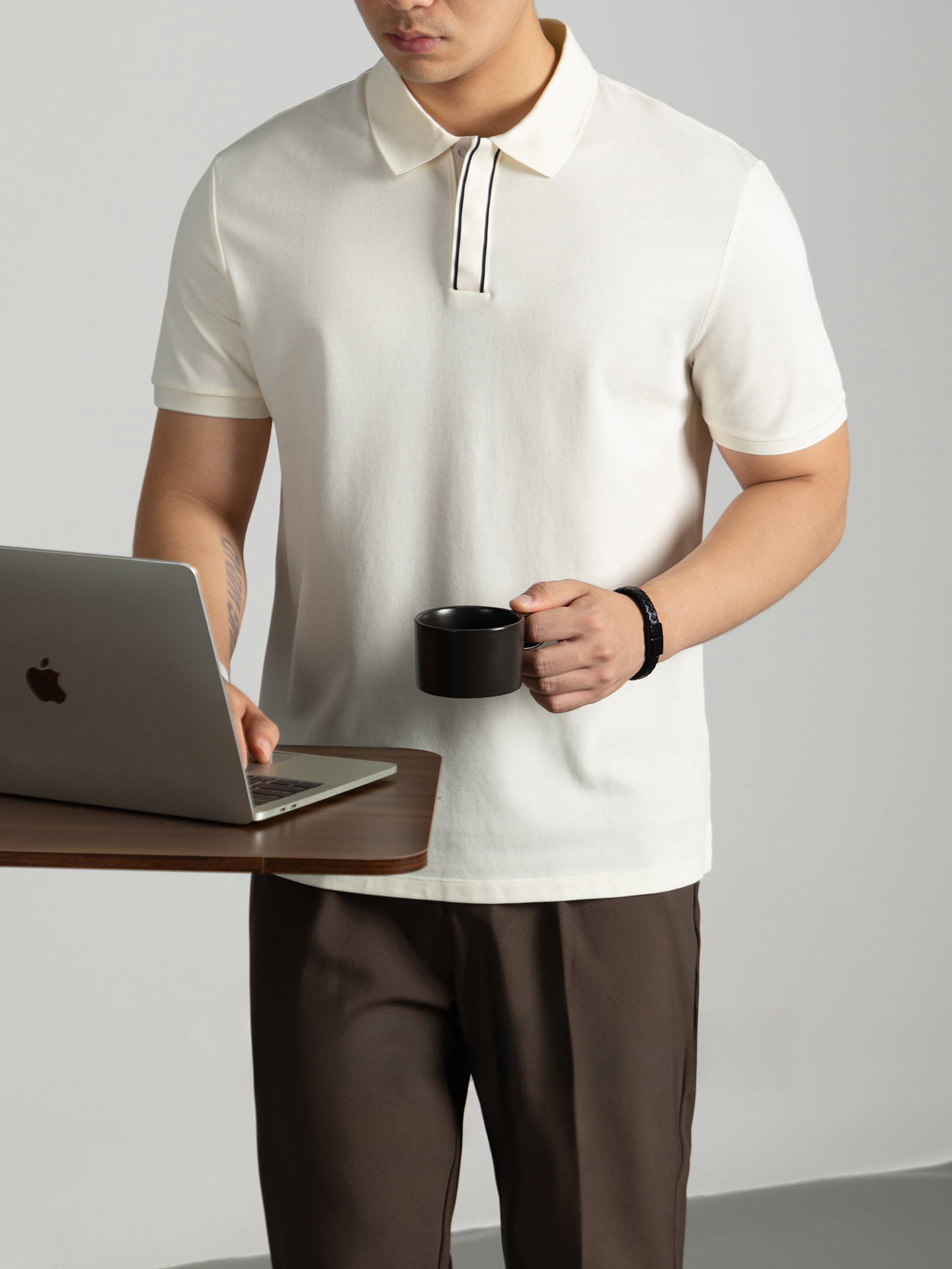 【重奢/珠地】精梳純棉Polo衫男短袖夏季商務涼感高端暗釦撞色T桖