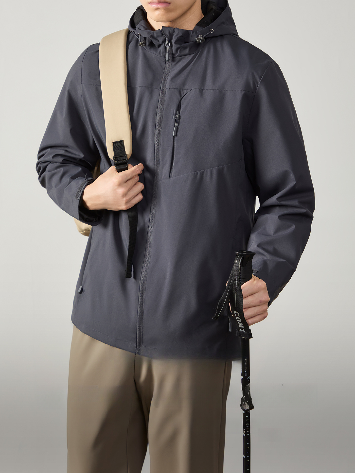 【三防科技】登山鎖溫防寒防水連帽夾克外套男秋冬通勤耐磨衝鋒衣