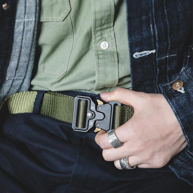 眼鏡蛇戰術扣腰帶配飾阿美咔嘰休閑腰帶男-Retro's Wear