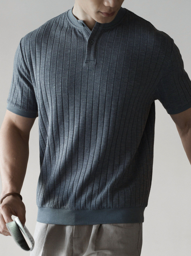 輕運動復古經典棉混紡小翻領POLO衫男士2026春季挺括透氣休閒T恤