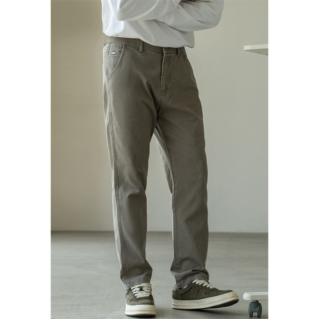 Cleanfit風復古洗水直筒牛仔褲男士2025秋季純色休閒長褲