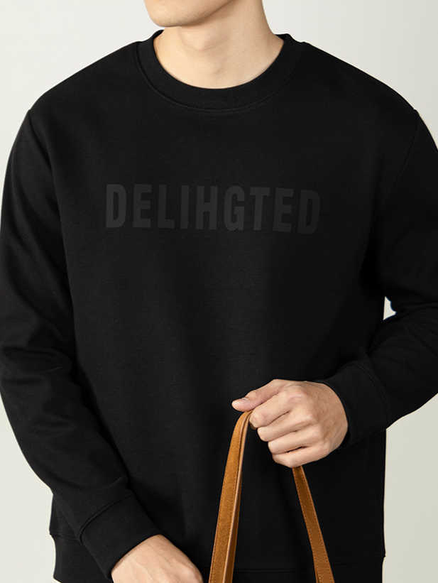 【日系慵懶風】一紗兩面親膚滑感圓領長袖衛衣男士3D印花春秋百搭