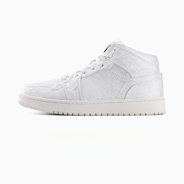 MRA絲綢高幫鞋男款2025新款夏季中幫厚底運動休閒板鞋刺繡小白鞋