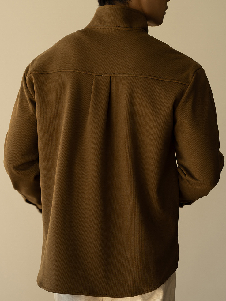 美式復古鬆弛感落肩袖立領T恤男士2025秋冬寬鬆保暖加厚休閒衛衣