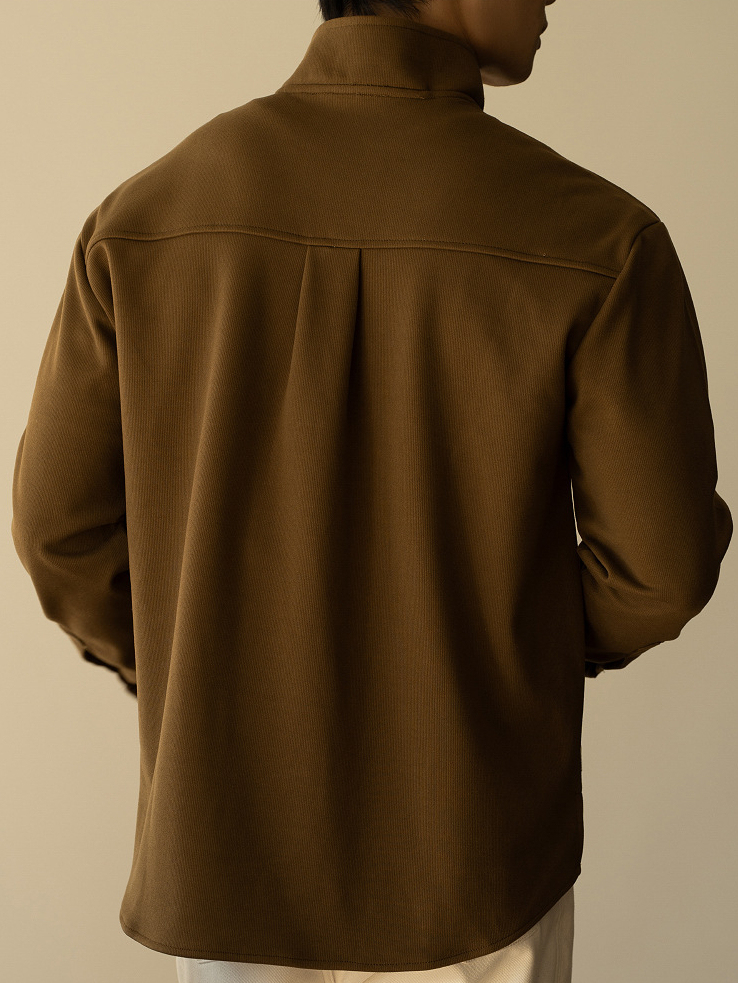 美式復古鬆弛感落肩袖立領T恤男士2025秋冬寬鬆保暖加厚休閒衛衣