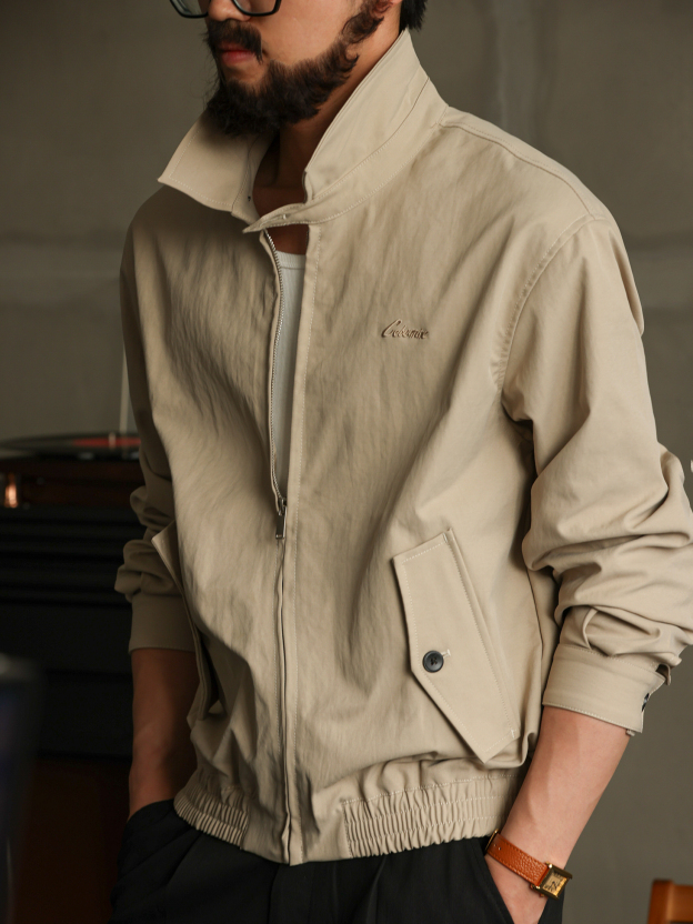 【智性通勤】美式哈靈頓翻領夾克男25秋季短款休閒外套男