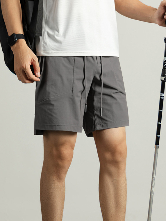 【防水速幹】網紋提花肌理感男士短褲夏季戶外冰感運動五分褲