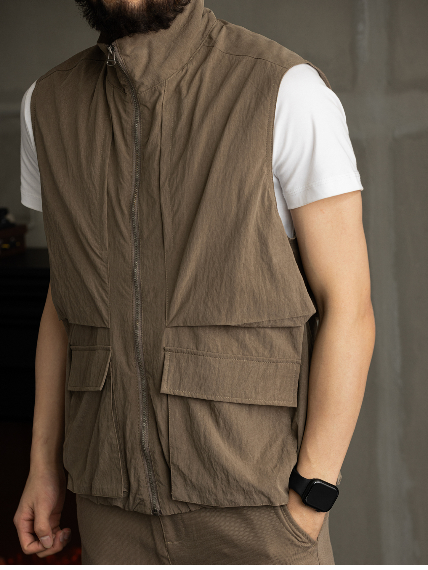 【都市輕旅】夏季天絲薄款坎肩馬甲男士休閒無袖背心外套