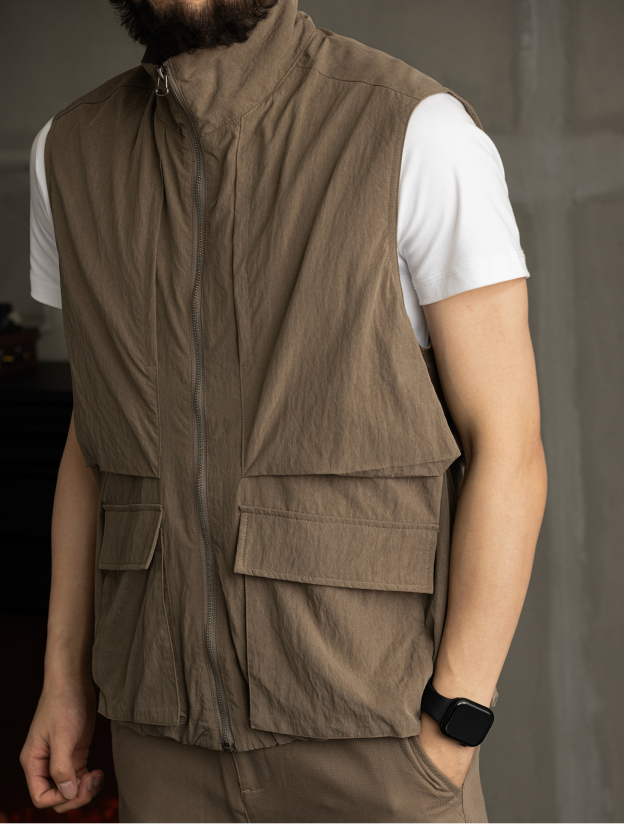 【都市輕旅】夏季天絲薄款坎肩馬甲男士休閒無袖背心外套