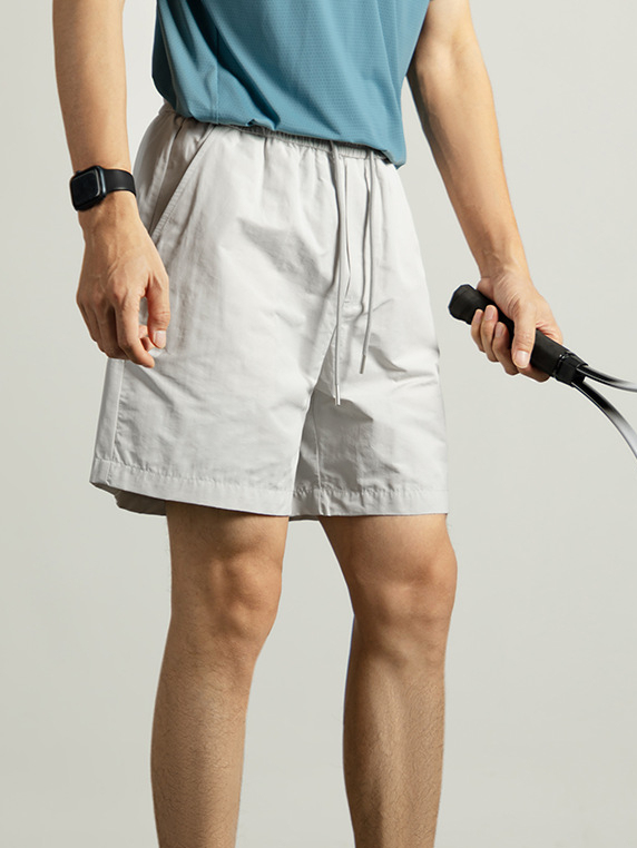 【速幹】冰絲涼感短褲男夏季戶外運動純色寬鬆工裝五分褲薄款