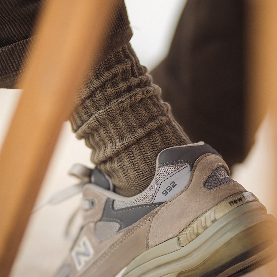 日系復古針織中筒襪子阿美咔嘰純棉粗針美式長襪男秋冬