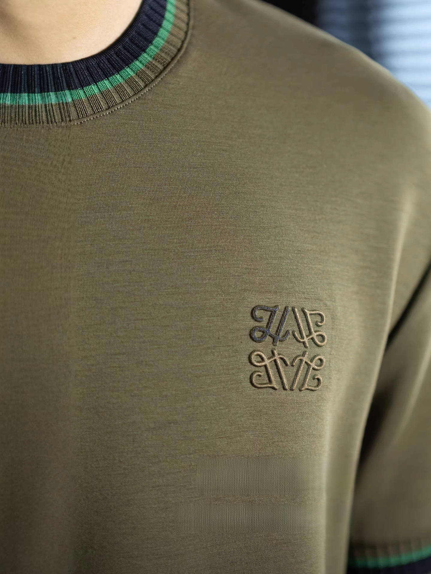 【3D立體壓花】親膚莫代爾棉短袖t桖男夏季新款圓領撞色百搭高級