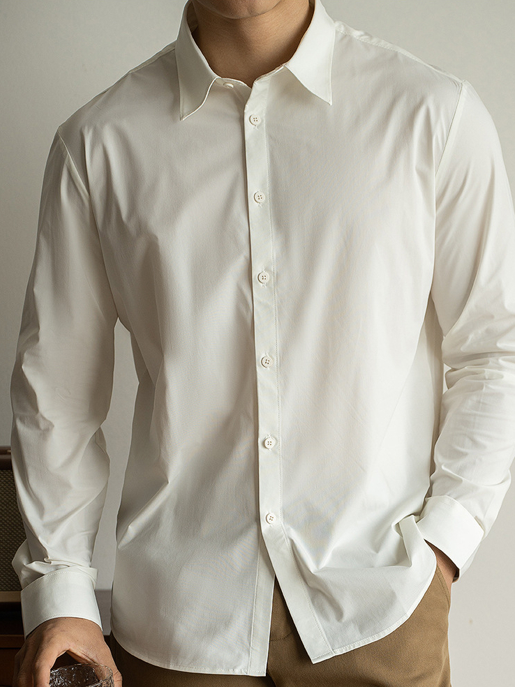 100G輕量化無痕0壓感四面彈長袖男2025春商務新款