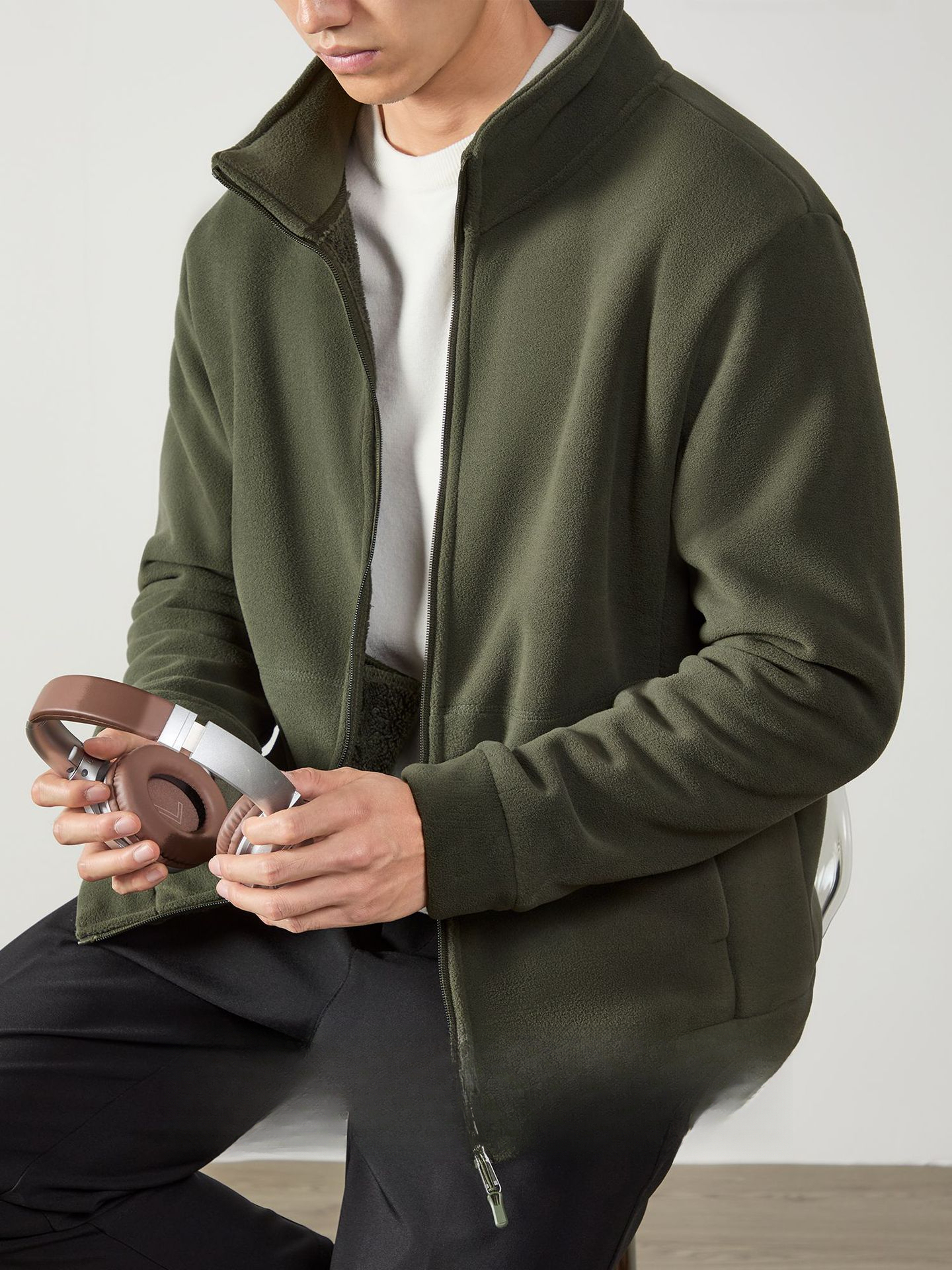 內外保暖【搖粒絨&羊羔絨】 高端冬季立領蓄熱厚款外套男通勤百搭