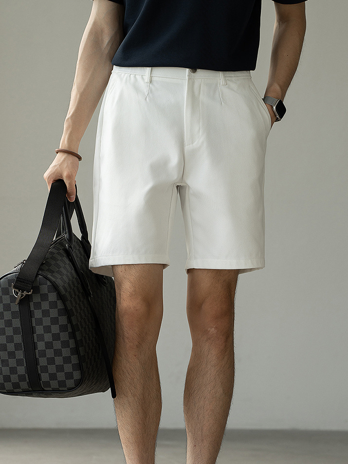 肌理質感直筒短褲男士2025夏季新款涼感休閒褲子