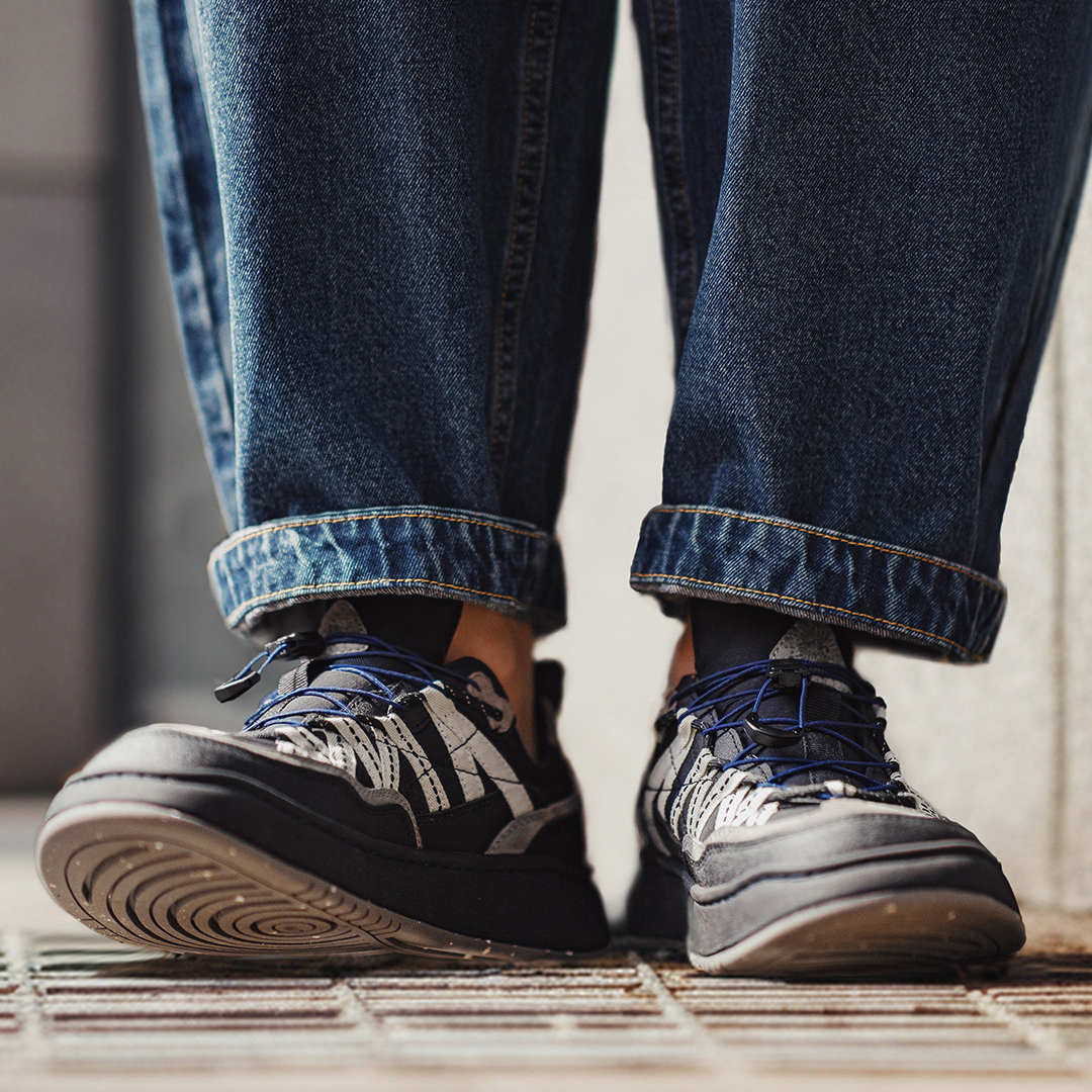 黑沙灘山系厚底運動休閒通勤鞋新款輕戶外機能風免系鞋帶男鞋