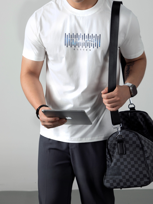 【都市輕潮系列】漸變印花短袖T恤竹纖維5A抗菌夏季薄款高端涼感