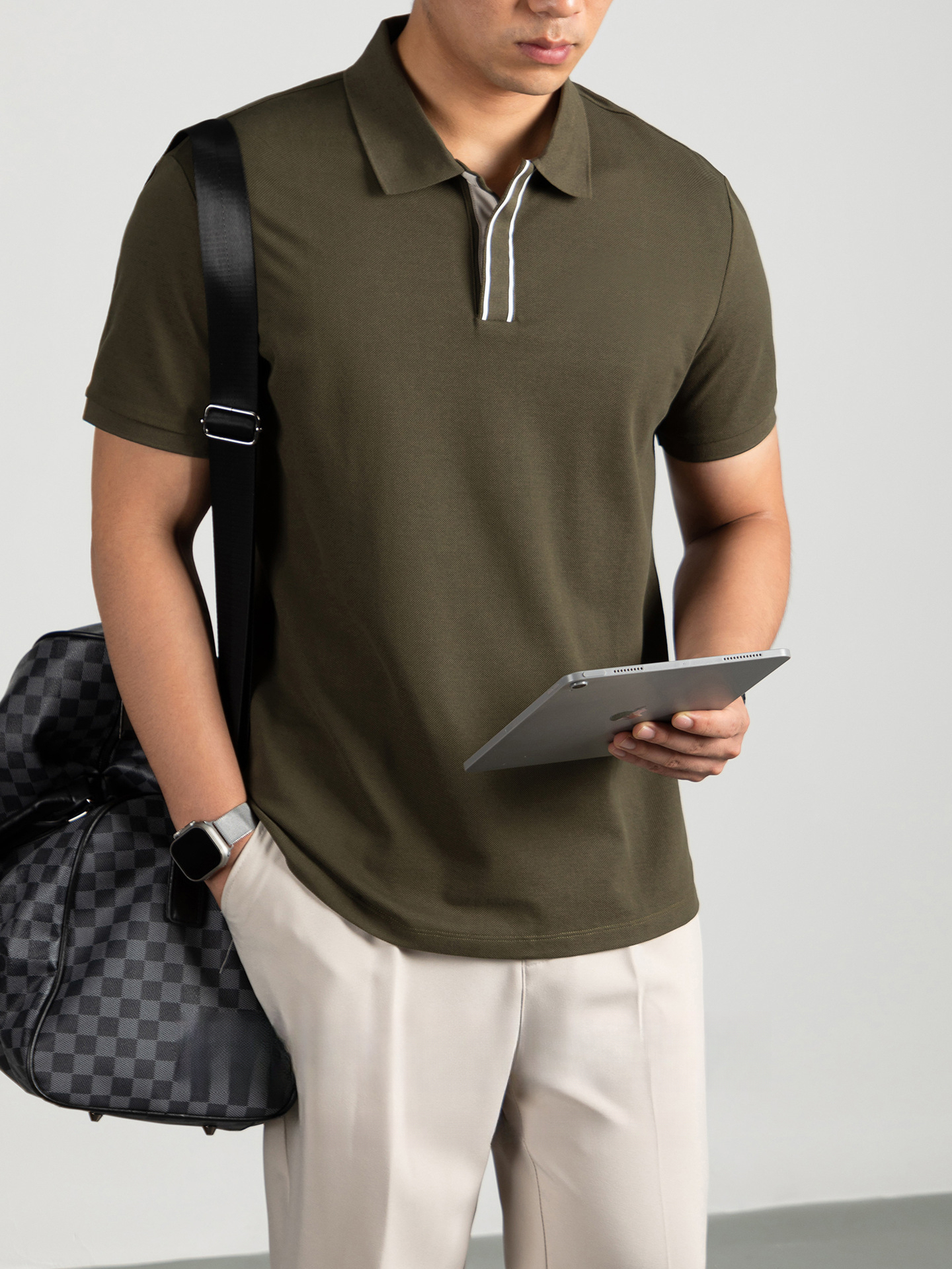 【重奢/珠地】精梳純棉Polo衫男短袖夏季商務涼感高端暗釦撞色T桖