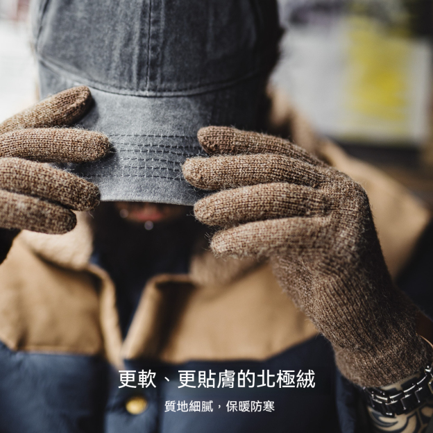美式復古北極絨分指觸屏手套加厚防寒防風保暖男女秋冬季