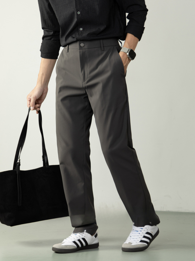 垂順有型！免燙易打理！高奢商務直筒西褲男士長褲高級感休閒通勤