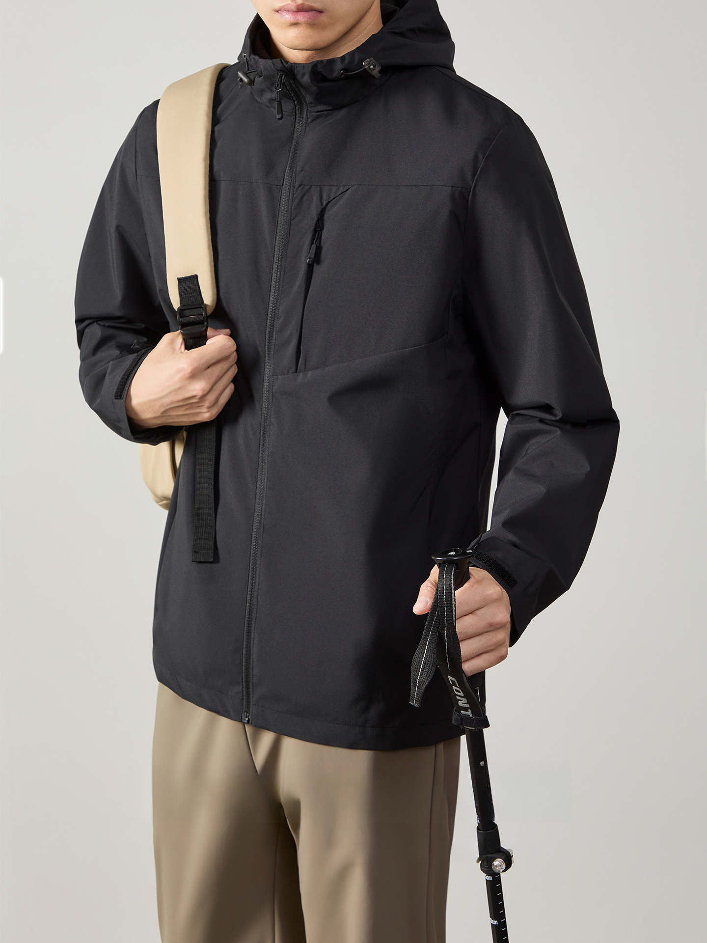 【三防科技】登山鎖溫防寒防水連帽夾克外套男秋冬通勤耐磨衝鋒衣