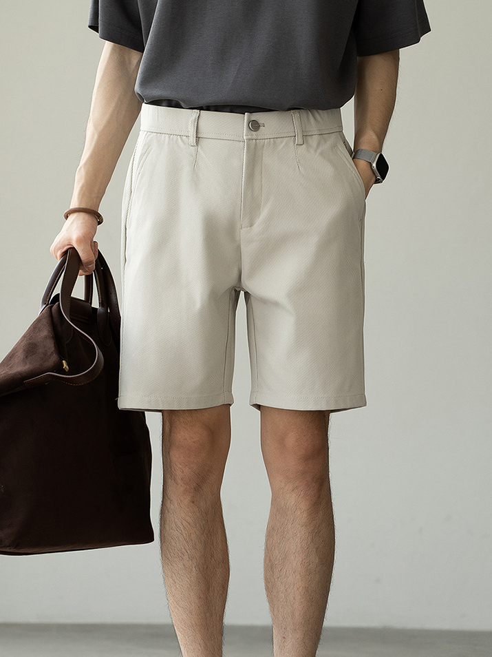 肌理質感直筒短褲男士2025夏季新款涼感休閒褲子