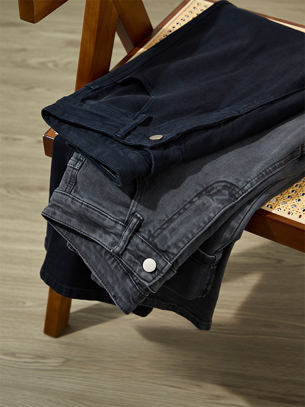 【都市簡約風】水洗耐磨休閒牛仔褲男長褲秋冬季親膚微闊舒適通勤