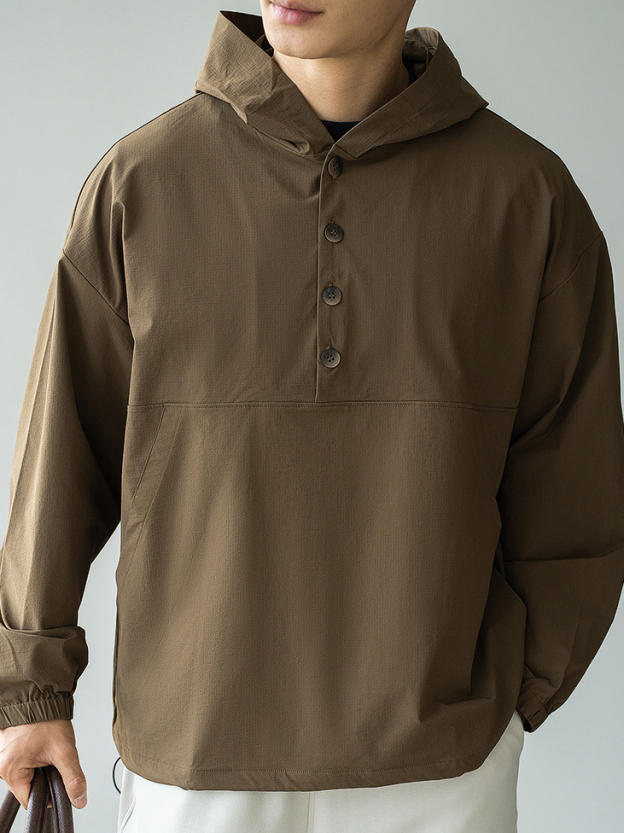 日系戶外山系速幹通勤連帽外套男2025新款春闊版防風戶外運動夾克