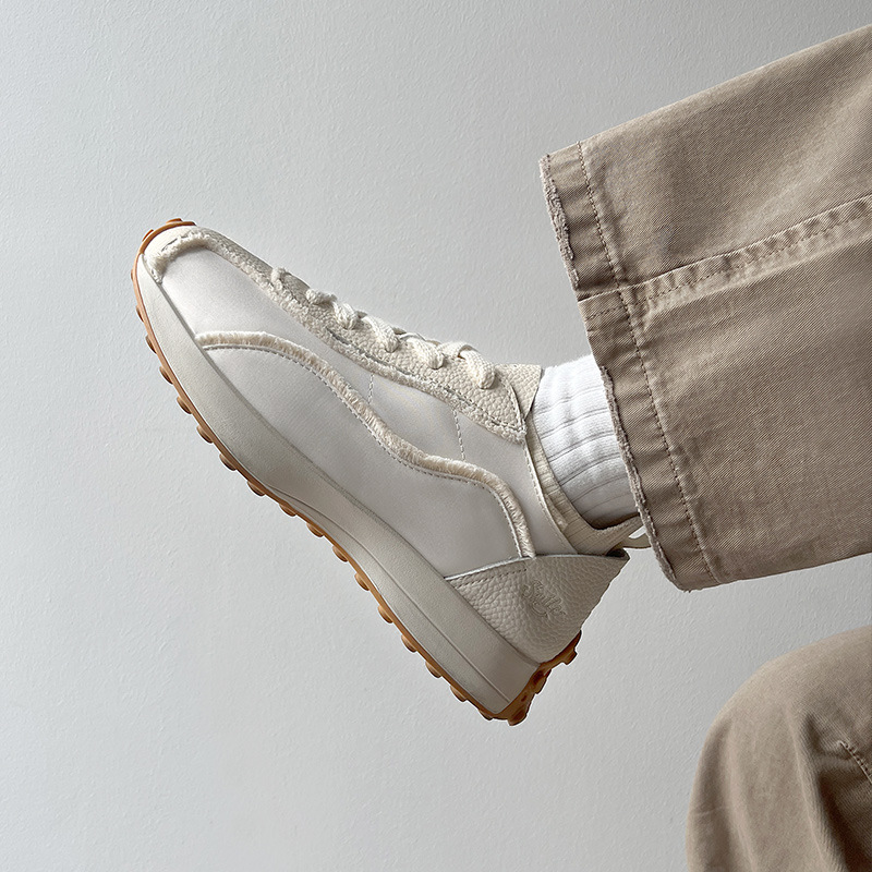 須邊慢跑鞋男2025春季新款透氣運動休閒鞋百搭復古阿甘鞋潮鞋