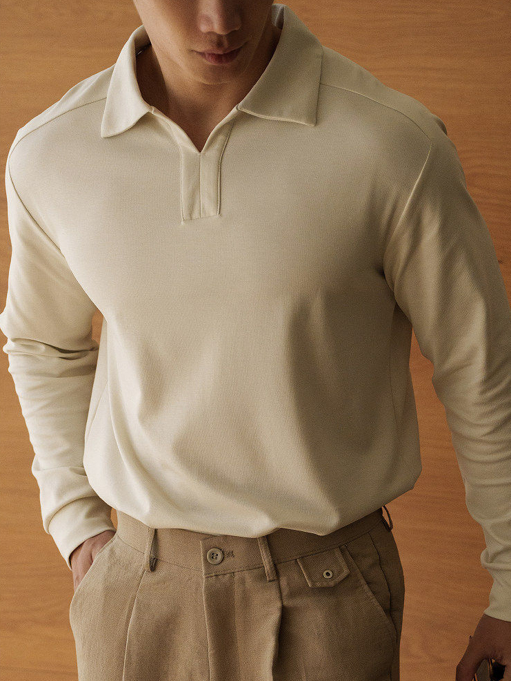 【都市轻旅】莱赛尔棉柔和亲肤POLO衫男2026春季新款休闲长袖上衣