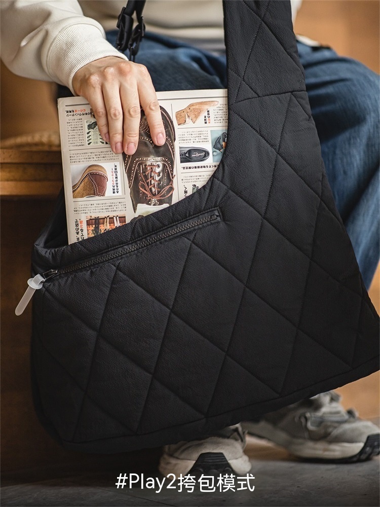 山系戶外絎縫多功能馬甲大容量斜挎包加棉坎肩背心男秋冬-Retro's Wear