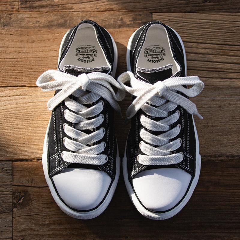 馬登男鞋低幫溶解變形底帆布鞋ins網紅不規則厚底板鞋休閒鞋-Retro's Wear