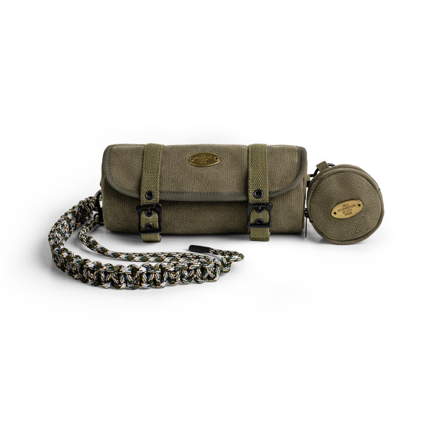 美式復古帆布圓筒包隨身包通勤小包斜跨包包子母零錢包男