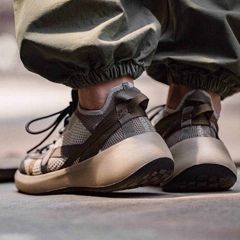 男鞋2022夏季新款透氣飛織鞋潮輕便休閑運動鞋慢跑軟底老爹鞋-Retro's Wear