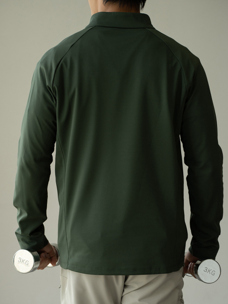 老錢風半開拉鍊小立領衛衣男士2025秋抗皺易打理高彈保暖長袖衛衣