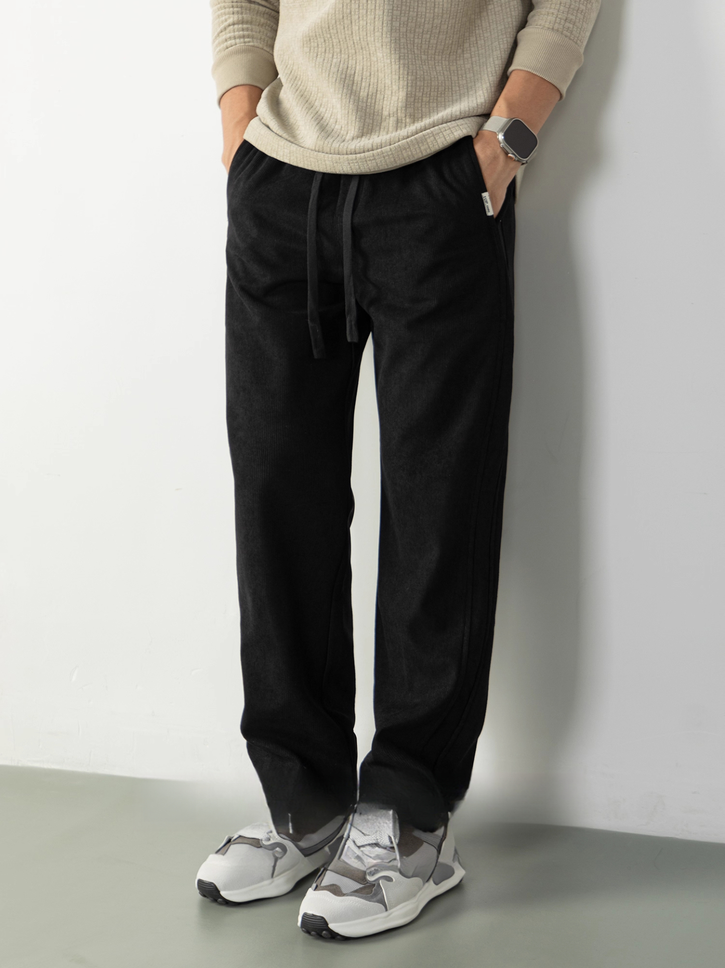 【復古奢適】燈芯絨微闊針織褲男長褲紳士風休閒褲秋冬親膚高級感